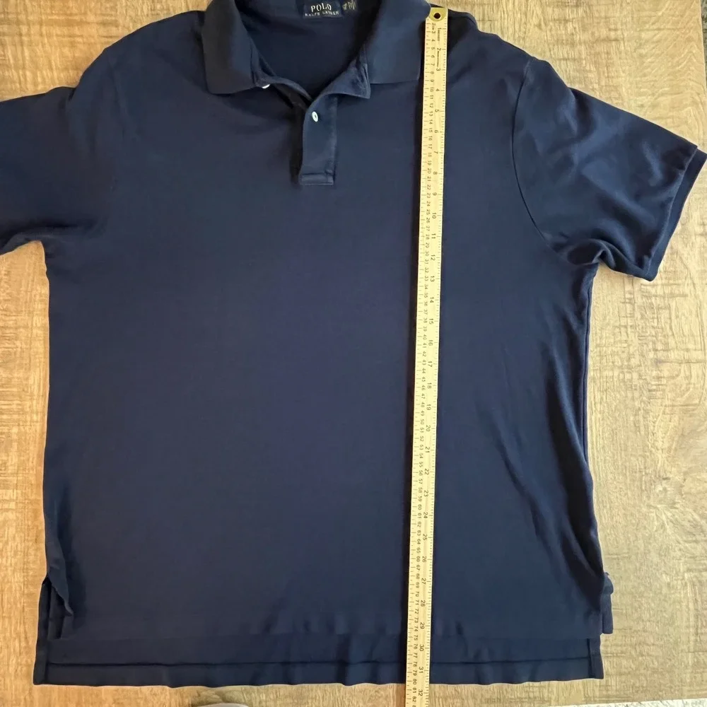 Polo Ralph Lauren Mens Navy Blue Cotton Short Sleeve Polo Shirt 2XB